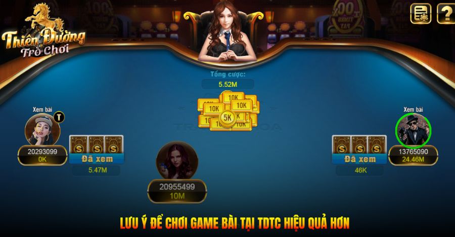 Lưu ý để chơi game bài tại TDTC hiệu quả hơn